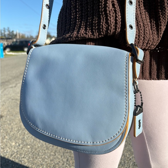 Coach 1941 Saddle Bag 23 in cornflower blue - Picture 9 of 14